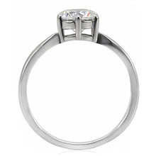 Load image into Gallery viewer, TK071 - High polished (no plating) Stainless Steel Ring with AAA Grade CZ  in Clear