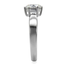 Load image into Gallery viewer, TK071 - High polished (no plating) Stainless Steel Ring with AAA Grade CZ  in Clear