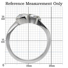 Load image into Gallery viewer, TK072 - High polished (no plating) Stainless Steel Ring with AAA Grade CZ  in Clear