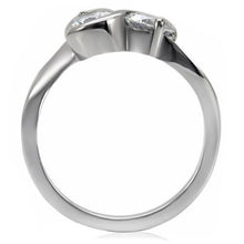 Load image into Gallery viewer, TK072 - High polished (no plating) Stainless Steel Ring with AAA Grade CZ  in Clear