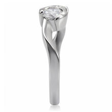 Load image into Gallery viewer, TK072 - High polished (no plating) Stainless Steel Ring with AAA Grade CZ  in Clear