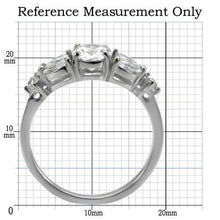 Load image into Gallery viewer, TK073 - High polished (no plating) Stainless Steel Ring with AAA Grade CZ  in Clear