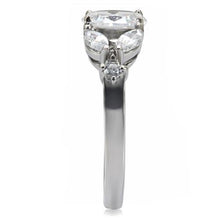 Load image into Gallery viewer, TK073 - High polished (no plating) Stainless Steel Ring with AAA Grade CZ  in Clear