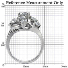 Load image into Gallery viewer, TK074 - High polished (no plating) Stainless Steel Ring with AAA Grade CZ  in Clear