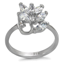 Load image into Gallery viewer, TK075 - High polished (no plating) Stainless Steel Ring with AAA Grade CZ  in Clear