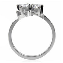 Load image into Gallery viewer, TK075 - High polished (no plating) Stainless Steel Ring with AAA Grade CZ  in Clear