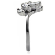 Load image into Gallery viewer, TK075 - High polished (no plating) Stainless Steel Ring with AAA Grade CZ  in Clear