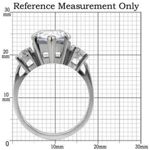 Load image into Gallery viewer, TK076 - High polished (no plating) Stainless Steel Ring with AAA Grade CZ  in Clear