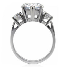 Load image into Gallery viewer, TK076 - High polished (no plating) Stainless Steel Ring with AAA Grade CZ  in Clear