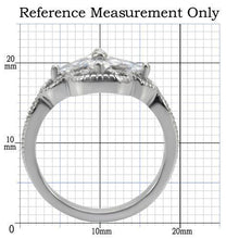 Load image into Gallery viewer, TK078 - High polished (no plating) Stainless Steel Ring with AAA Grade CZ  in Clear