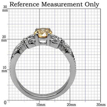 Load image into Gallery viewer, TK080 - High polished (no plating) Stainless Steel Ring with AAA Grade CZ  in Champagne