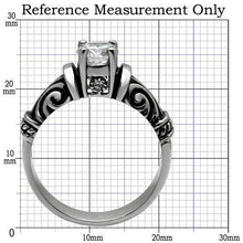 Load image into Gallery viewer, TK082 - High polished (no plating) Stainless Steel Ring with AAA Grade CZ  in Clear