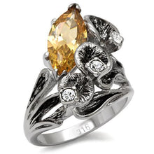 Load image into Gallery viewer, TK083 - High polished (no plating) Stainless Steel Ring with AAA Grade CZ  in Champagne