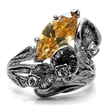 Load image into Gallery viewer, TK083 - High polished (no plating) Stainless Steel Ring with AAA Grade CZ  in Champagne