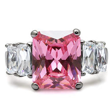 Load image into Gallery viewer, TK088 - High polished (no plating) Stainless Steel Ring with AAA Grade CZ  in Rose