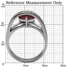 Load image into Gallery viewer, TK089 - High polished (no plating) Stainless Steel Ring with AAA Grade CZ  in Ruby