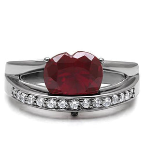 LOS30801 - Sterling silver 925  Ring with AAA Grade CZ  in Ruby