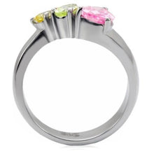 Load image into Gallery viewer, TK091 - High polished (no plating) Stainless Steel Ring with AAA Grade CZ  in Multi Color