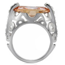 Load image into Gallery viewer, TK092 - High polished (no plating) Stainless Steel Ring with AAA Grade CZ  in Champagne