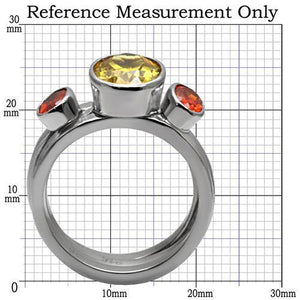 Kaela Cocktail Ring - Stainless Steel, AAA CZ , Multi Color - TK095