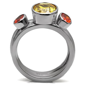 Kaela Cocktail Ring - Stainless Steel, AAA CZ , Multi Color - TK095