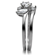 Load image into Gallery viewer, TK096 - High polished (no plating) Stainless Steel Ring with AAA Grade CZ  in Clear