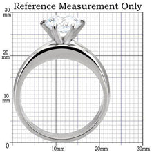 Load image into Gallery viewer, TK097 - High polished (no plating) Stainless Steel Ring with AAA Grade CZ  in Clear