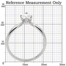 Load image into Gallery viewer, TK0W260 - High polished (no plating) Stainless Steel Ring with AAA Grade CZ  in Clear