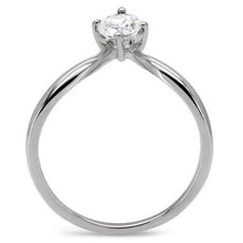 Load image into Gallery viewer, TK0W260 - High polished (no plating) Stainless Steel Ring with AAA Grade CZ  in Clear