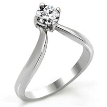 Load image into Gallery viewer, TK0W260 - High polished (no plating) Stainless Steel Ring with AAA Grade CZ  in Clear