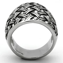 Load image into Gallery viewer, TK1007 - High polished (no plating) Stainless Steel Ring with Top Grade Crystal  in Clear