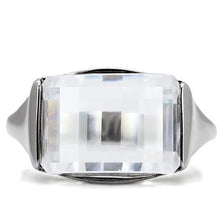 Load image into Gallery viewer, TK100 - High polished (no plating) Stainless Steel Ring with AAA Grade CZ  in Clear