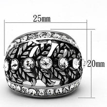 Load image into Gallery viewer, TK1015 - High polished (no plating) Stainless Steel Ring with Top Grade Crystal  in Clear