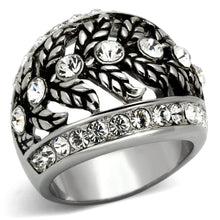 Load image into Gallery viewer, TK1015 - High polished (no plating) Stainless Steel Ring with Top Grade Crystal  in Clear