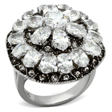 Load image into Gallery viewer, TK1016 - High polished (no plating) Stainless Steel Ring with AAA Grade CZ  in Clear