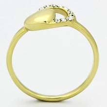 Load image into Gallery viewer, TK1024 - IP Gold(Ion Plating) Stainless Steel Ring with Top Grade Crystal  in Clear