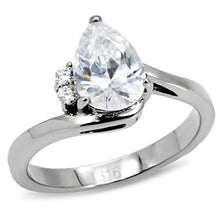 Load image into Gallery viewer, TK102 - High polished (no plating) Stainless Steel Ring with AAA Grade CZ  in Clear