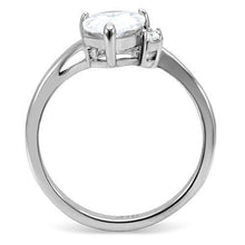 Load image into Gallery viewer, TK102 - High polished (no plating) Stainless Steel Ring with AAA Grade CZ  in Clear