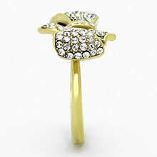 Load image into Gallery viewer, TK1032 - IP Gold(Ion Plating) Stainless Steel Ring with Top Grade Crystal  in Clear