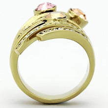 Load image into Gallery viewer, TK1033 - IP Gold(Ion Plating) Stainless Steel Ring with Top Grade Crystal  in Multi Color