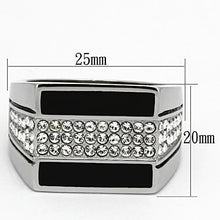 Load image into Gallery viewer, TK1048 - High polished (no plating) Stainless Steel Ring with Top Grade Crystal  in Clear