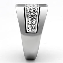 Load image into Gallery viewer, TK1048 - High polished (no plating) Stainless Steel Ring with Top Grade Crystal  in Clear