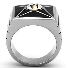 Load image into Gallery viewer, TK1049 - High polished (no plating) Stainless Steel Ring with Top Grade Crystal  in Clear