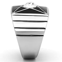 Load image into Gallery viewer, TK1049 - High polished (no plating) Stainless Steel Ring with Top Grade Crystal  in Clear