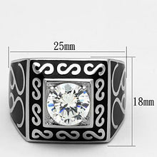 Load image into Gallery viewer, TK1050 - High polished (no plating) Stainless Steel Ring with AAA Grade CZ  in Clear