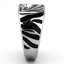 Load image into Gallery viewer, TK1054 - High polished (no plating) Stainless Steel Ring with Top Grade Crystal  in Clear