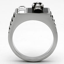 Load image into Gallery viewer, TK1057 - High polished (no plating) Stainless Steel Ring with Top Grade Crystal  in Clear