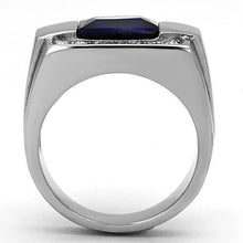 Load image into Gallery viewer, TK1058 - High polished (no plating) Stainless Steel Ring with Synthetic Synthetic Glass in Montana