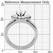 Load image into Gallery viewer, TK105 - High polished (no plating) Stainless Steel Ring with AAA Grade CZ  in Clear