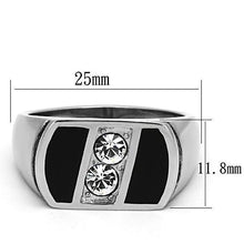 Load image into Gallery viewer, TK1068 - High polished (no plating) Stainless Steel Ring with Top Grade Crystal  in Clear